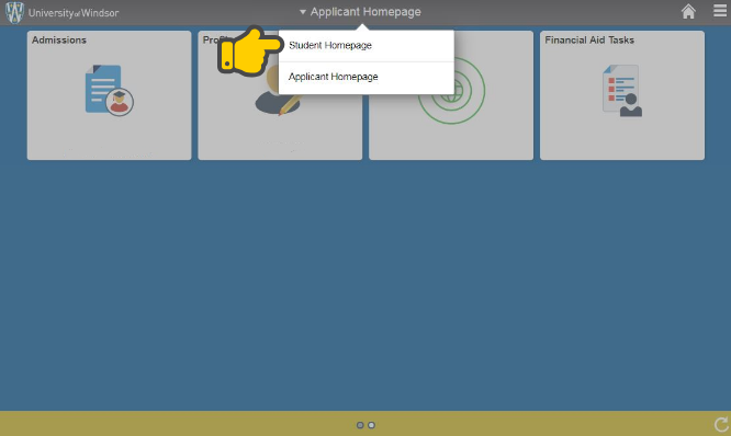 UWinsite Student Homepage Activation example screenshot